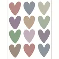 Set of 12 colorful heart wall stickers in muted pastel tones for nursery room decor - 12-Piece Set / Morandi Color Heart