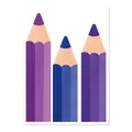 Cartoon pencil skirting line wall sticker for kindergarten and school classroom decoration. - Purple And Blue Pencil Style (HY-149A) / 22x30cm