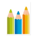 Set of colorful cartoon pencil wall stickers for nursery and classroom wall decoration - Green Blue And Yellow Pencil Style (HY-149B) / 22x30cm