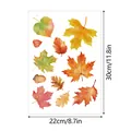 Herbst Ahornblatt statische Fensteraufkleber für Glas, 22x30cm dekorative Stickerbogen - Aquarell Blätter und Blasenkirschen (A297)