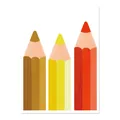 Vibrant cartoon pencil wall sticker decal for kindergarten classroom baseboard decoration - Brown Yellow And Red Pencil Style (HY-149D) / 22x30cm