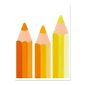 Decorative pencil wall sticker for classroom baseboard in bright yellow and orange colors - Orange And Yellow Pencil Style (HY-149F)