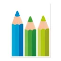 Colorful decorative pencil wall stickers for kindergarten classroom in blue and green hues - Blue And Green Pencil Style (HY-149G)