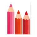 Decorative colorful pencil wall stickers for classroom and nursery school nursery decor - Pink And Red Pencil Style (HY-149I)