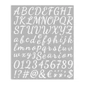 White script alphabet and number stickers set for DIY crafts and greeting cards - White Handwritten Art Sticker (A387) / Single Sheet (23x19cm) / White