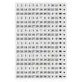 Black and white number stickers 1-31 and symbols for calendar planner journal DIY - Square Grid Style(A601) / 15.5x10.5cm/Sheet / White