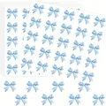 Close-up view of elegant blue watercolor bow stickers for gift and envelope decoration - Blue Watercolor Bowknot (A312) / 25 Pieces/Pack (20x19cm)