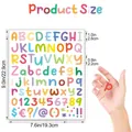 Detailed product dimensions for colorful alphabet and number waterproof DIY craft stickers - A484 Colorful Alphabet Numbers / Single Sheet (19.3*22.9cm)