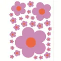 Retro purple and orange hippie floral wall stickers variant set in various sizes - 22*30cm / Iris Purple