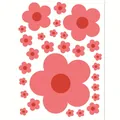 Vibrant pink and red hippie style floral wall stickers for nursery and school decorations - 22*30cm / Begonia Red