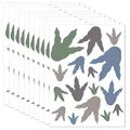 10 Sheets of dinosaur footprint DIY wall and floor stickers in muted earthy tones - 22*30cm / HY-121B Earth Tones