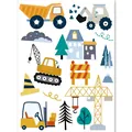 Cartoon construction vehicle wall stickers set for children's room decoration - HY-118A Style / 22*30cm Single Sheet