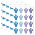 Set of colorful dinosaur footprint stickers in blue and purple for DIY wall and floor decor - 22*30cm / HY-121C Blue-Purple Tones