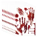 Stapel Halloween blutige Handabdrücke und Spritzer Aufkleber für Fenster und Wand - Modell HY-132B / 10 Blatt Set
