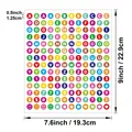 Dimension guide for 0.5-inch colorful alphabet and number waterproof sticker sheets. - Saturated Colors (A485) / 19.3*22.9cm/Sheet