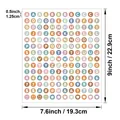 Dimension view of 0.5-inch colorful alphabet and number stickers for DIY scrapbooking - Macaron Colors (A486) / 19.3*22.9cm/Sheet