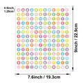 Dimension diagram showing 0.5 inch colorful alphabet and number dot sticker sheet size - Morandi Colors (A487) / 19.3*22.9cm/Sheet