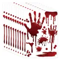 Blutige Handabdrücke und Blutspritzer Fensteraufkleber für Halloween-Horrorparty-Wanddeko - Modell HY-132D / 10 Blatt Set