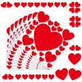 Juego de pegatinas de corazones rojos de varios tamaños para decoración de San Valentín - A434