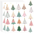 Selección de hojas de pegatinas de árboles de Navidad para envolver regalos y manualidades - Estilo de Árbol de Navidad Dibujado a Mano (A529)