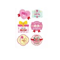 Various floral Mother's Day stickers with heart and gift box shapes for gift wrapping - Pink Yellow Heart Gift Box Floral Style (A543)
