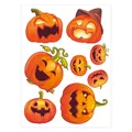 Halloween self-adhesive pumpkin stickers set featuring various Jack-o'-lantern expressions - HY-148A / 22*30cm