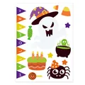 Halloween static window cling stickers with cute cartoon ghost and spider characters - Cartoon Ghost Cake (HY-151B) / 1 Piece/Pack