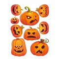 Vibrant Halloween pumpkin stickers featuring various spooky and fun facial expressions - HY-148B / 22*30cm