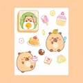 Cute cartoon Capybara PET stickers for DIY scrapbooking and waterproof cup decoration - 8x10cm / Cream Capybara