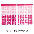 Pink decorative alphabet and number sticker sheets for DIY phone cases and scrapbooking crafts - 15.1x20cm 2 Sheets/Pack / Pink Letters And Numbers