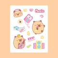 Cute cartoon capybara music theme PET stickers for DIY scrapbooking and water cup decoration - 8x10cm / Music Capybara