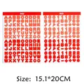 Set of red and orange alphabet and number stickers for DIY crafts, size 15.1x20cm - 15.1x20cm 2 Sheets/Pack / Red Letters And Numbers