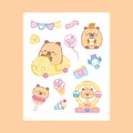 Adorable cartoon capybara waterproof stickers for DIY scrapbooking and cup decoration - 8*10cm / Entertainment Capybara