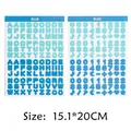 Set of blue alphabet and number stickers for DIY phone case and scrapbooking, 15.1x20cm - 15.1x20cm 2 Sheets/Pack / Blue Letters And Numbers