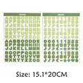 Green palette style alphabet and number sticker set for DIY phone case and journals - 15.1x20cm 2 Sheets/Pack / Green Letters And Numbers
