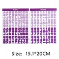 Purple palette alphabet and number stickers for creative DIY phone cases and scrapbooking - 15.1x20cm 2 Sheets/Pack / Purple Letters And Numbers