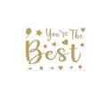 Gold foil You're The Best decorative stickers for DIY craft cards and gift wrapping. - Gold Decorative Sticker (A412)