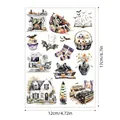 Foglio adesivi Halloween acquerello 12x17cm con vari motivi spettrali festivi - Modello A638