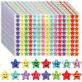 Detail of holographic star stickers with various colorful emoji expressions and laser finish - A524 Style (A524) / 14cmx20.3cm