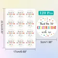 Detalle que muestra las dimensiones de 120 pegatinas de confeti para celebraciones - Gracias de Lunares de Colores (A98)