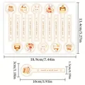 Detailed dimensions for cute cartoon cake sealing stickers showing strip length and width. - Cartoon Animal Souffle Wishes Sealing Sticker / A265 [18.9x13.4cm]