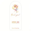 Floral arched gift seal sticker with Thank You and Open Me text for gift box packaging - Colorful Watercolor Style (A292) / 15x6cm/Piece