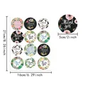 Mapa de dimensiones de pegatinas redondas florales Thank You de 5 cm - Estilo de Planta Floral Diversa (A742)