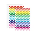 Vista detallada de pegatinas de corazones de colores arcoíris en un montón - A58