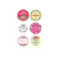 Variety of floral Mother's Day adhesive stickers featuring Happy Mother's Day and Best Mom ever - Colorful Floral Round Style (A545)