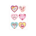 Close-up of Mother's Day heart stickers with various floral and cartoon designs - Carnation Bunny Heart Style (A547)