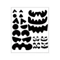 Set mit schwarzen Halloween-Kürbis-Gesichtsaufklebern für DIY-Kürbisdekorationen - Stil A (A353-A) / 30x25cm