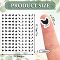 Detailed size guide for mini black silhouette stickers for wedding menu cards - Animal Silhouette(A40) / 15.2x17.7cm / Black