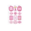 Detail view of pink floral Mother's Day stickers for gift packaging and DIY crafts. - Pink Floral Heart Irregular Frame Style (A555)