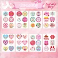 Large collection of colorful floral and heart-shaped Mother's Day gift sealing stickers - Mother's Day Festive Theme Set (Style B) / 8 Sheets Set
